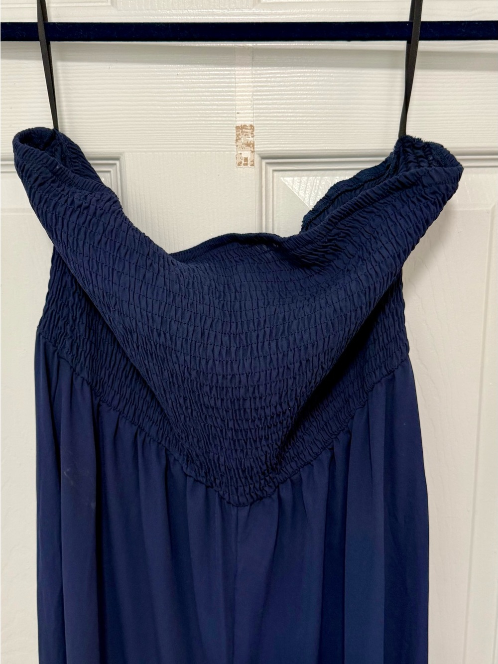 Smocked Navy Strapless Women's